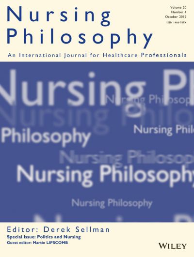 cover of nursing philosophy journal