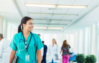 nurse walking down hallway/the uci center for nursing philosophy is the first in the united states as nursing philosophy becomes critical