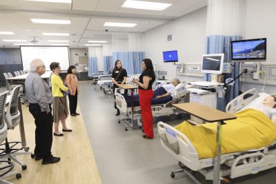 Touring the SIM Center during the ribbon cutting ceremony